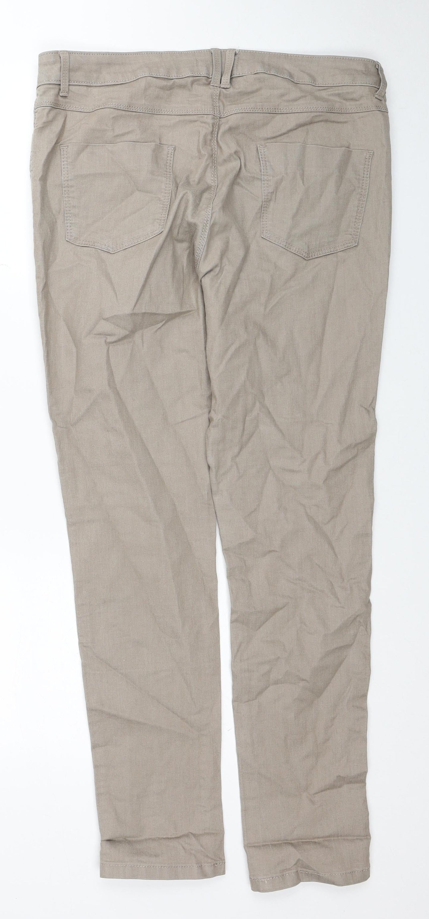 Preworn Womens Brown Cotton Skinny Jeans Size 34 in Regular Zip