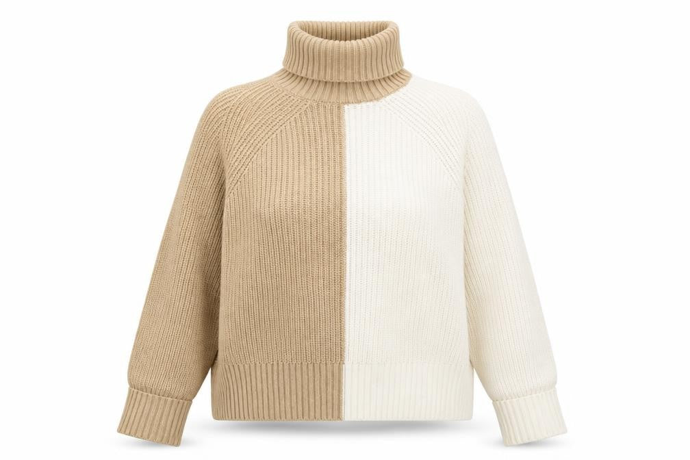 Marks and Spencer Womens Brown Roll Neck Cotton Pullover Jumper Size M
