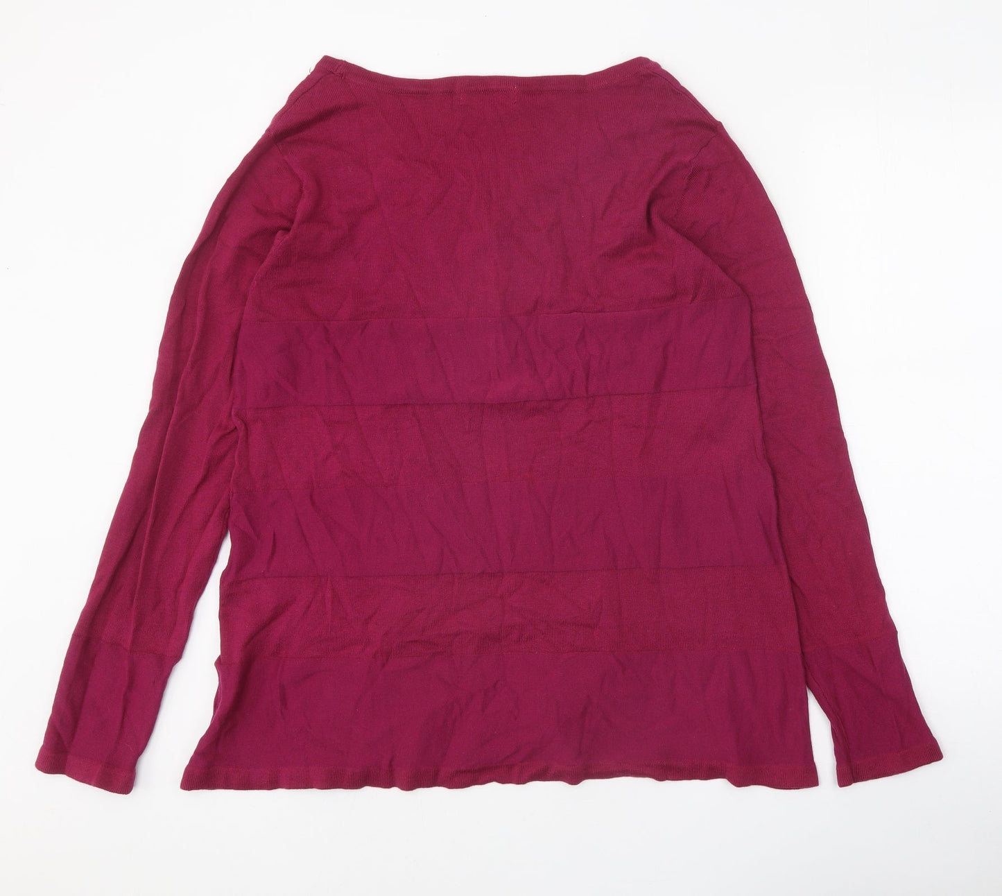 Cha Cha Womens Pink V-Neck Cotton Pullover Jumper Size L - Snap Closure