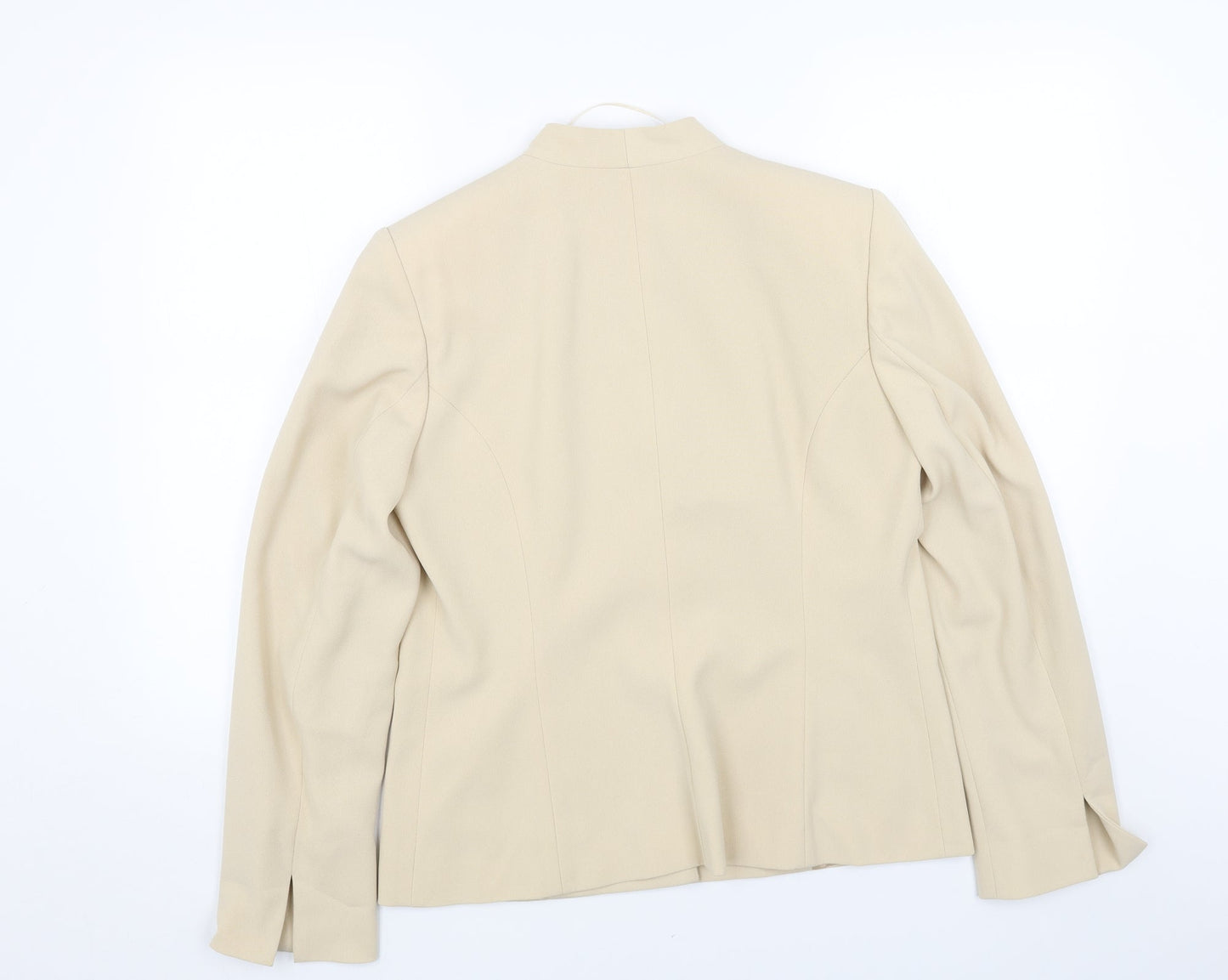 Roman Womens Beige Jacket Blazer Size 14 Button