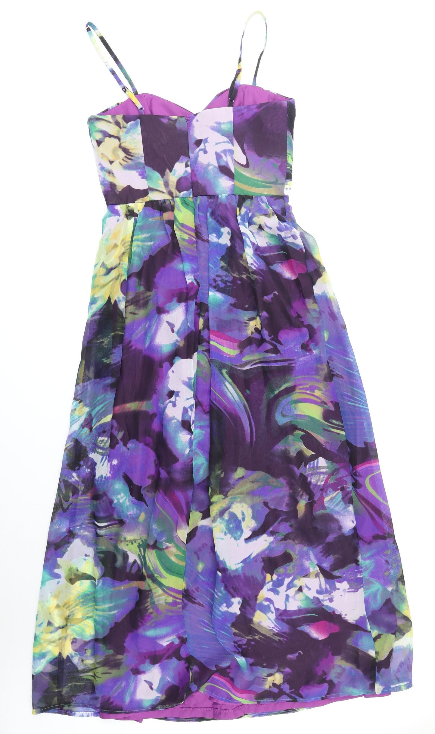 Oleg Cassini Womens Multicoloured Geometric Polyester Maxi Size 6 Sweetheart Pullover