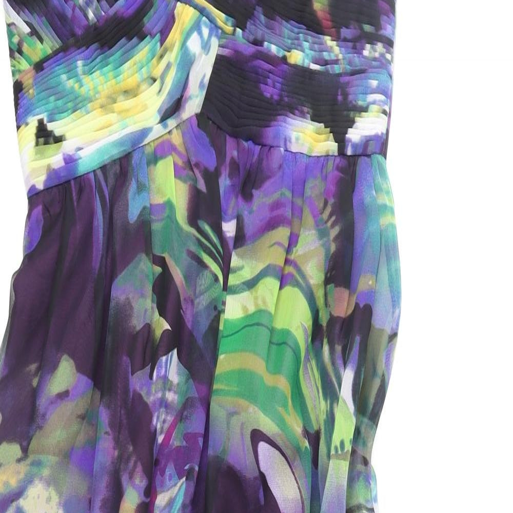 Oleg Cassini Womens Multicoloured Geometric Polyester Maxi Size 6 Sweetheart Pullover