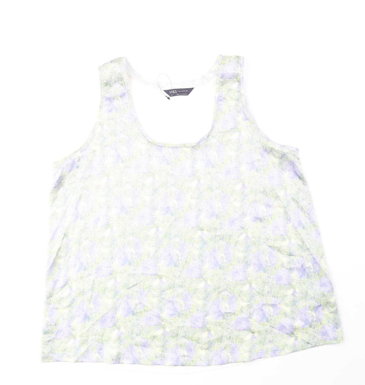 Marks and Spencer Womens Green Polyester Basic Tank Size 12 Scoop Neck
