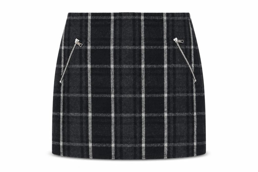 Gap Womens Black Plaid Polyester Straight & Pencil Skirt Size 6 Zip