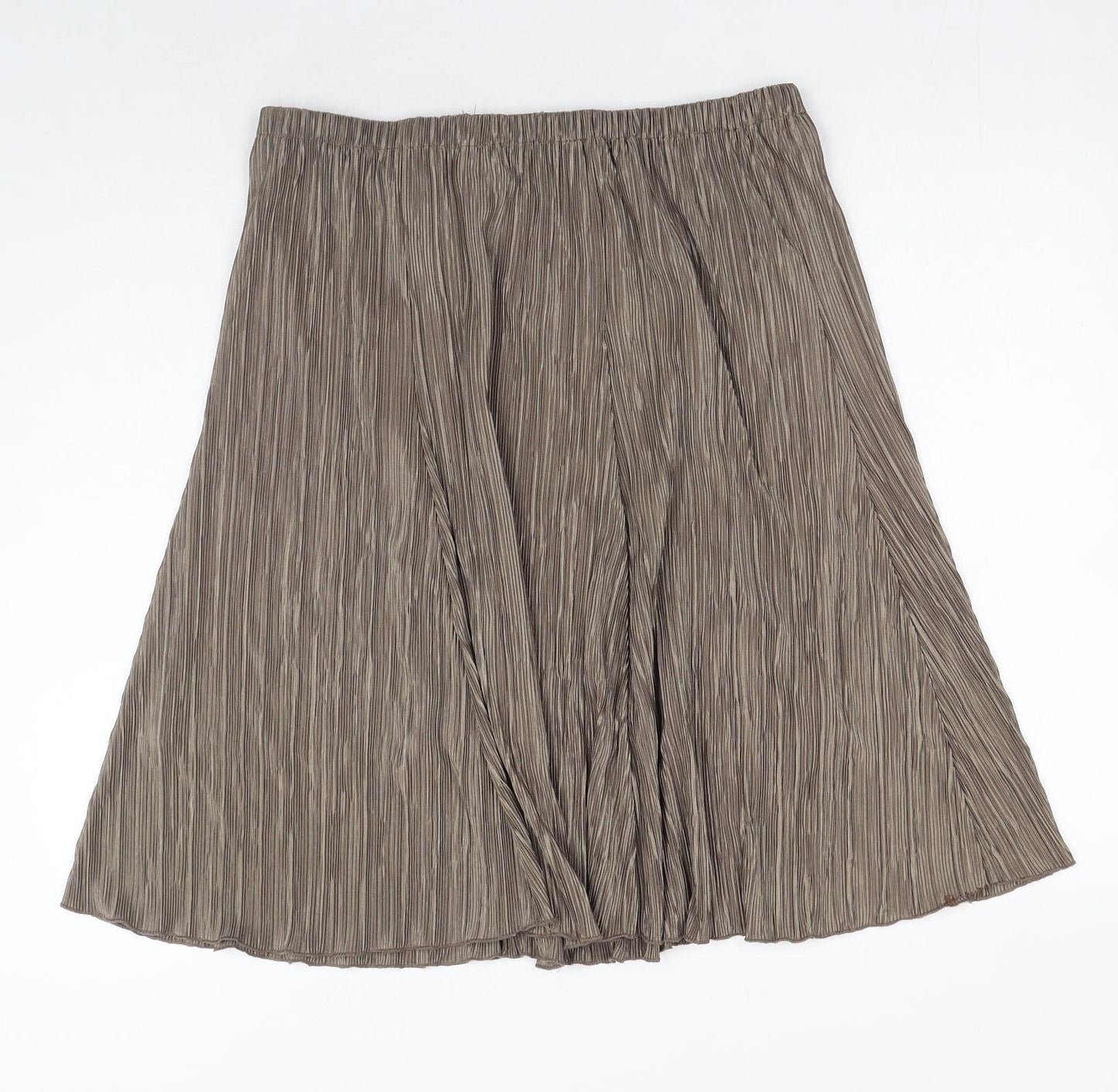 Preworn Womens Brown Polyester Swing Skirt Size 34 in