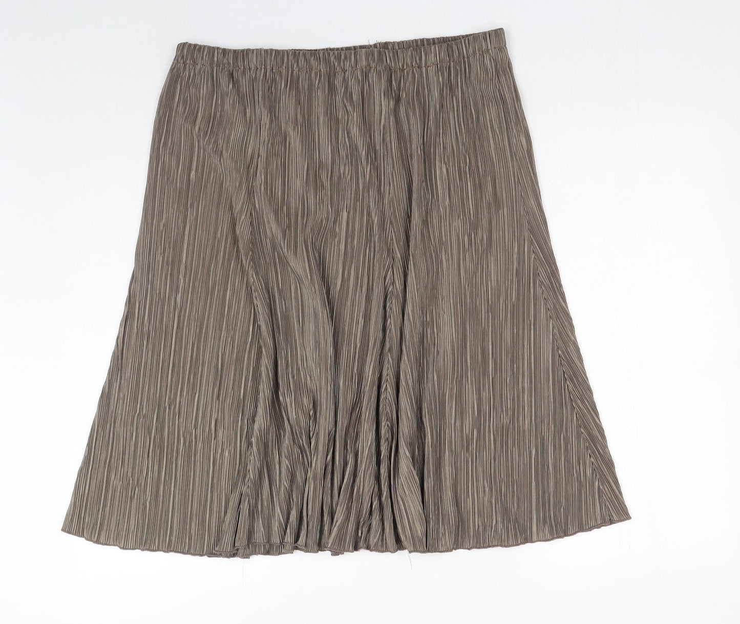 Preworn Womens Brown Polyester Swing Skirt Size 34 in