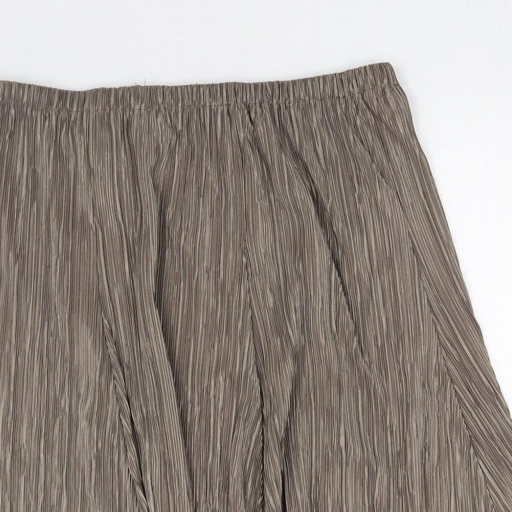 Preworn Womens Brown Polyester Swing Skirt Size 34 in