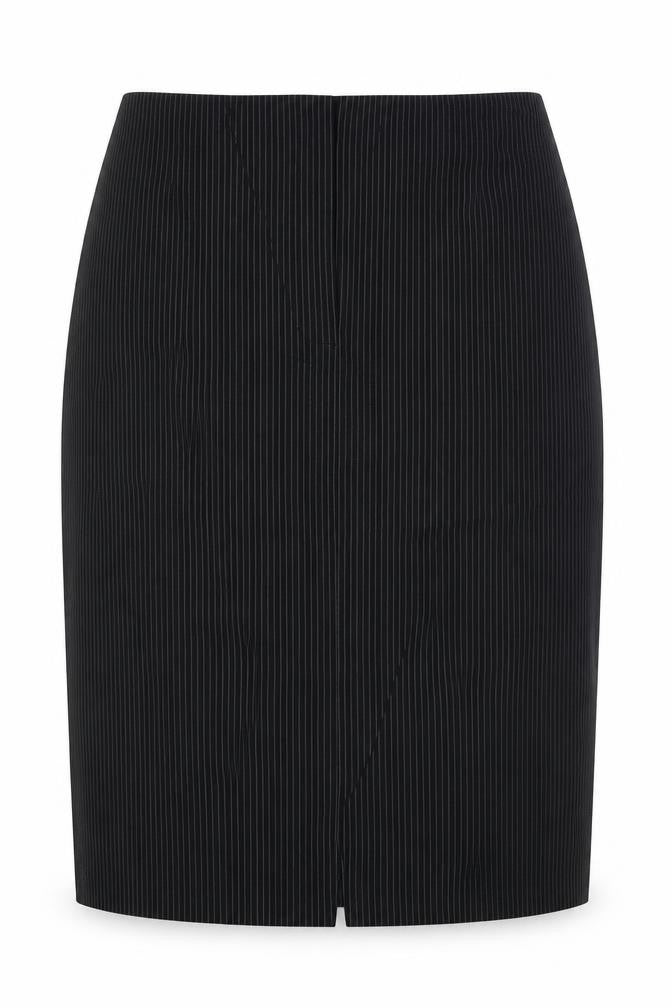 Mint Velvet Womens Black Striped Cotton Straight & Pencil Skirt Size 8 Zip