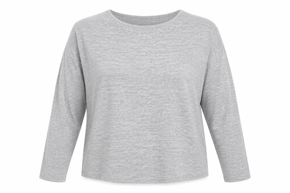 New Look Womens Grey Polyester Basic Blouse Size L Scoop Neck - Cold Shoulder
