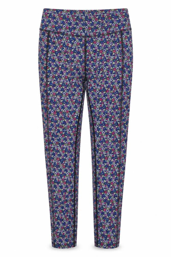 Marks and Spencer Womens Multicoloured Geometric Polyester Trousers Size 6 Regular