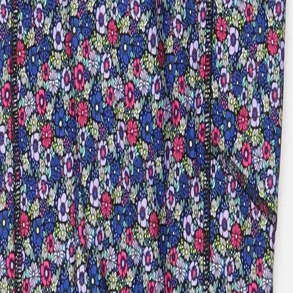 Marks and Spencer Womens Multicoloured Geometric Polyester Trousers Size 6 Regular