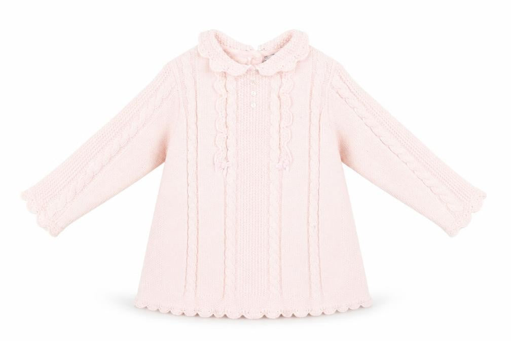 Sarah Louise Girls Pink Round Neck Acrylic Tunic Jumper Size 2 Years Button