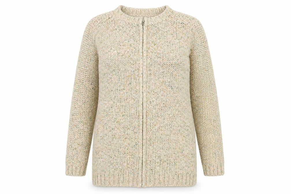Topshop Womens Multicoloured Scoop Neck Acrylic Full Zip Jumper Size 8