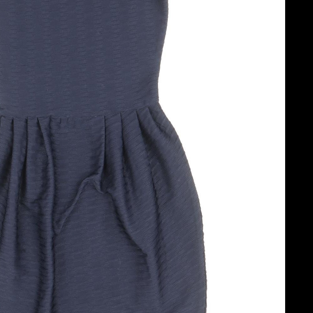 River Island Womens Blue Polyester Sheath Size 6 Round Neck Pullover