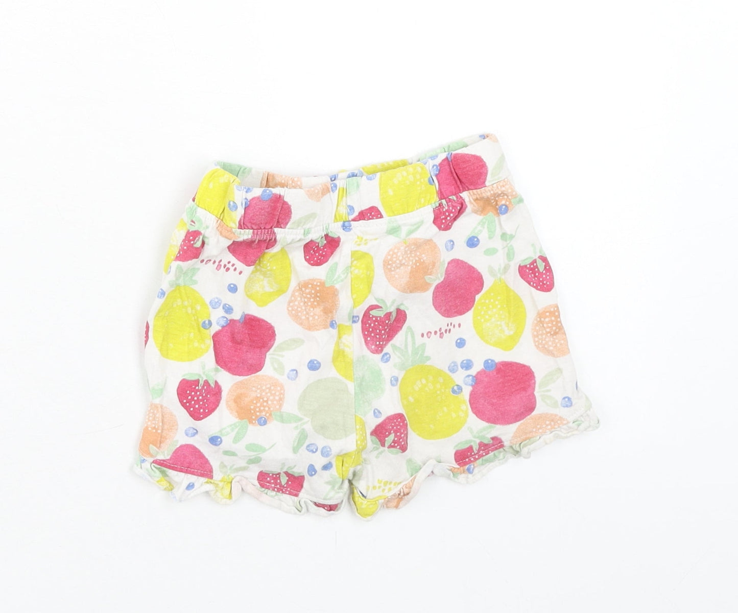 Primark Girls Multicoloured Geometric Cotton Cropped Trousers Size 24 Months Pullover - Fruit Pattern