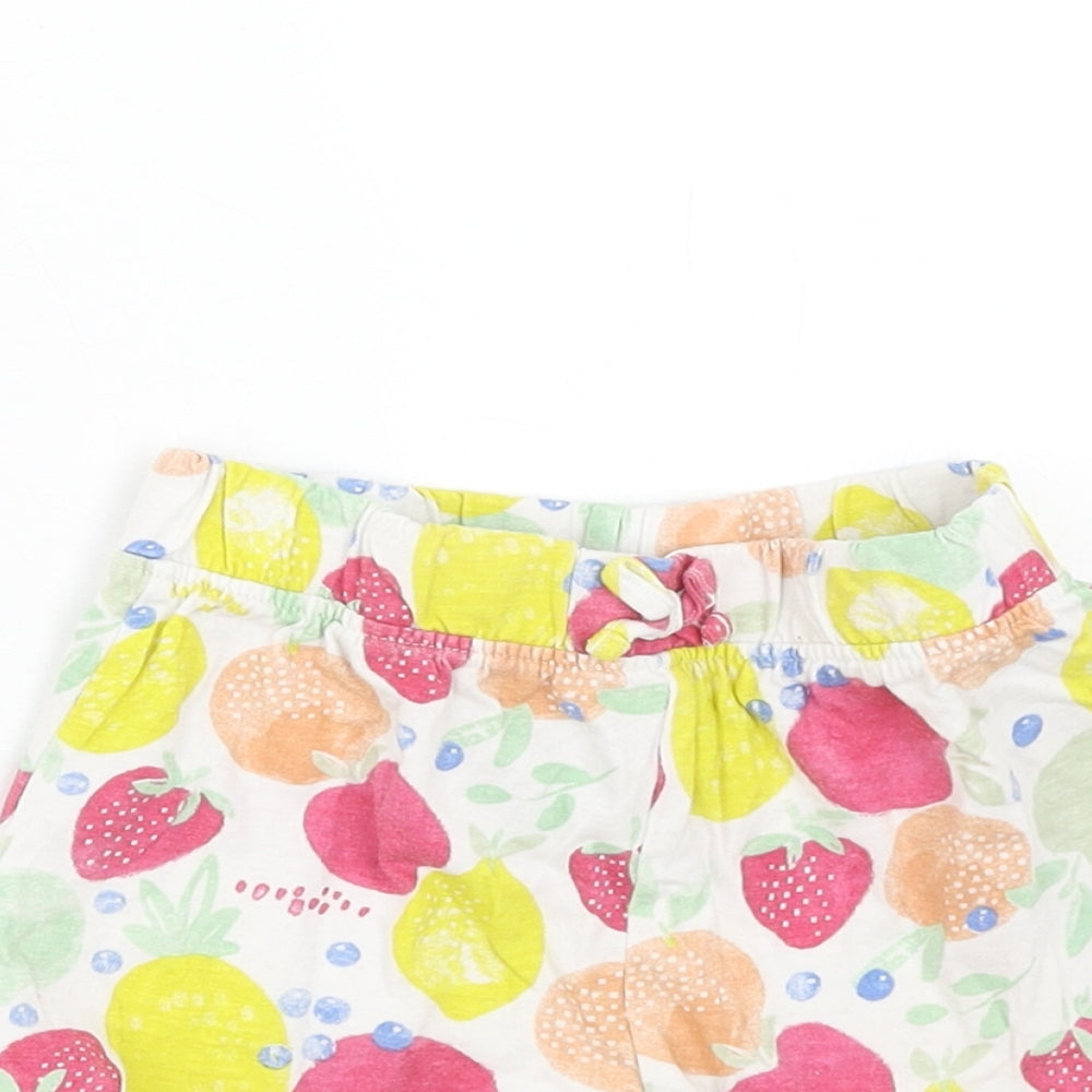 Primark Girls Multicoloured Geometric Cotton Cropped Trousers Size 24 Months Pullover - Fruit Pattern