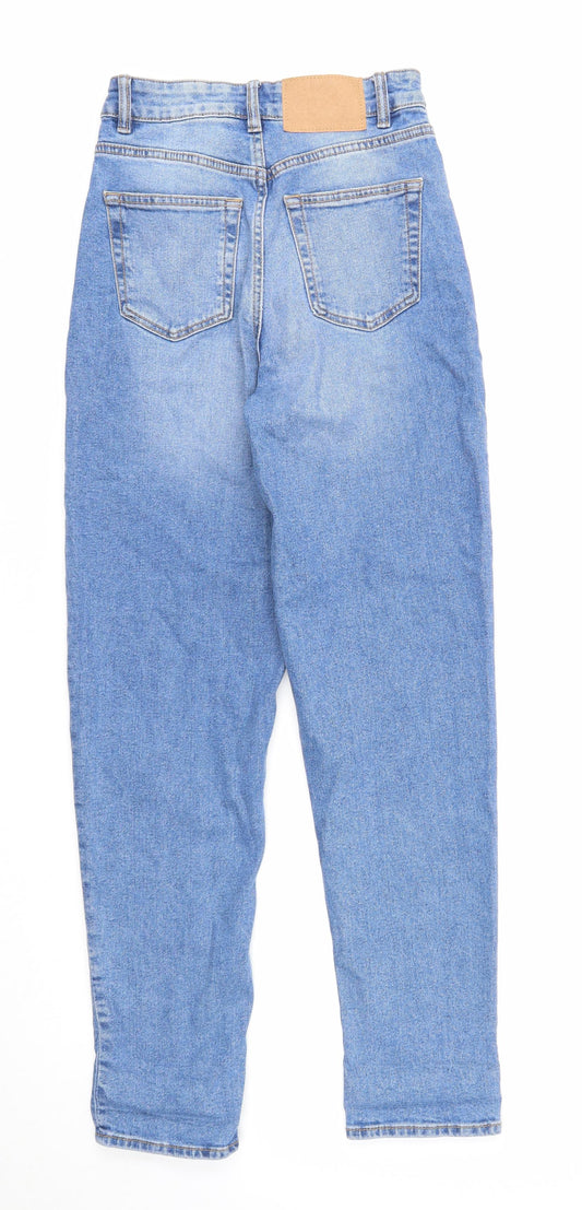 Divided Womens Blue Cotton Straight Jeans Size 6 Regular Zip
