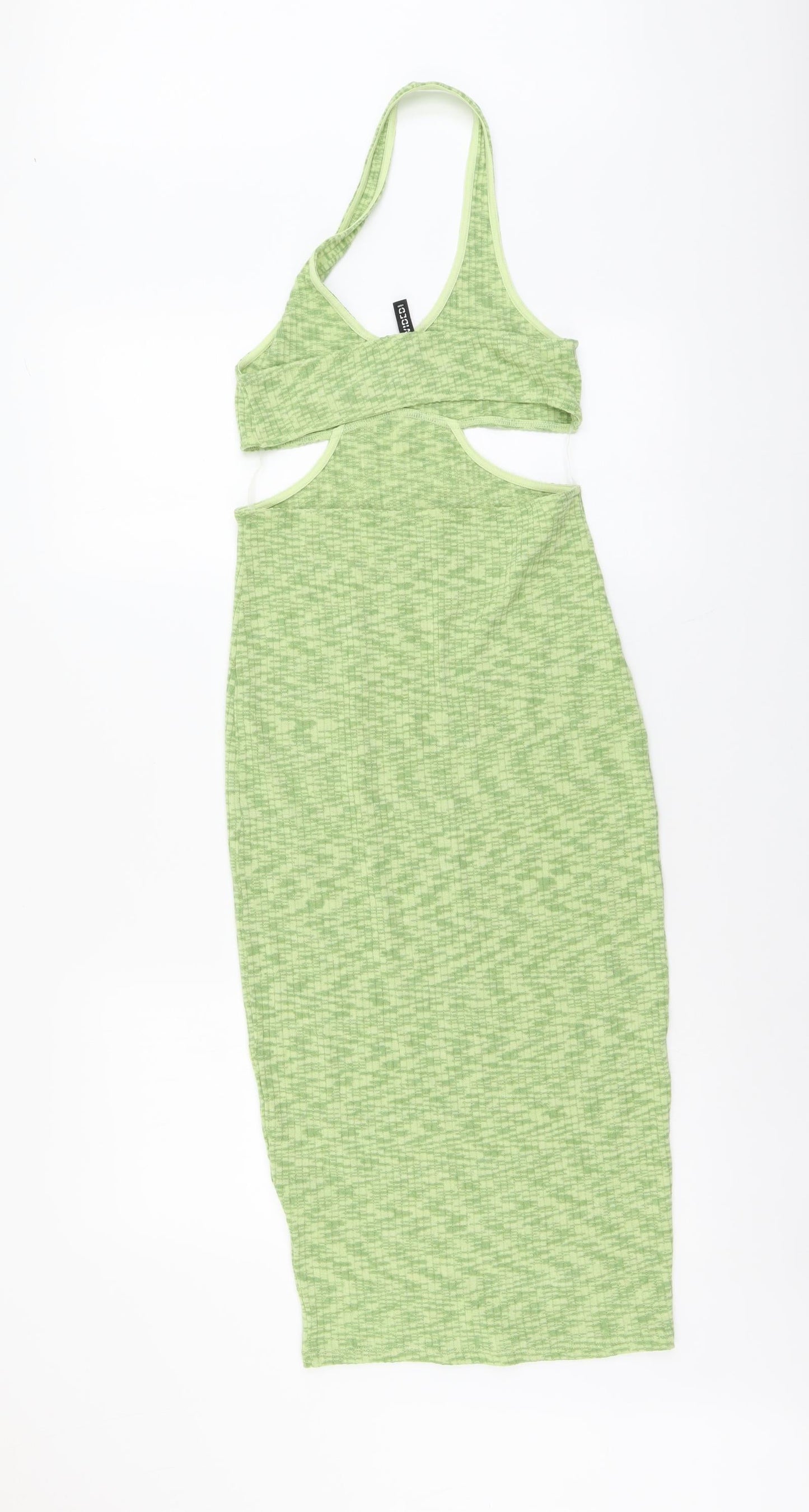 H&M Womens Green Polyester Bodycon Size S Halter Pullover