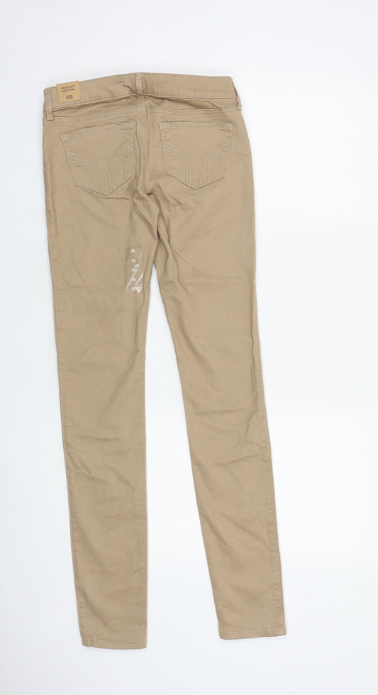 Hollister Womens Brown Cotton Skinny Jeans Size 23 in L31 in Regular Zip