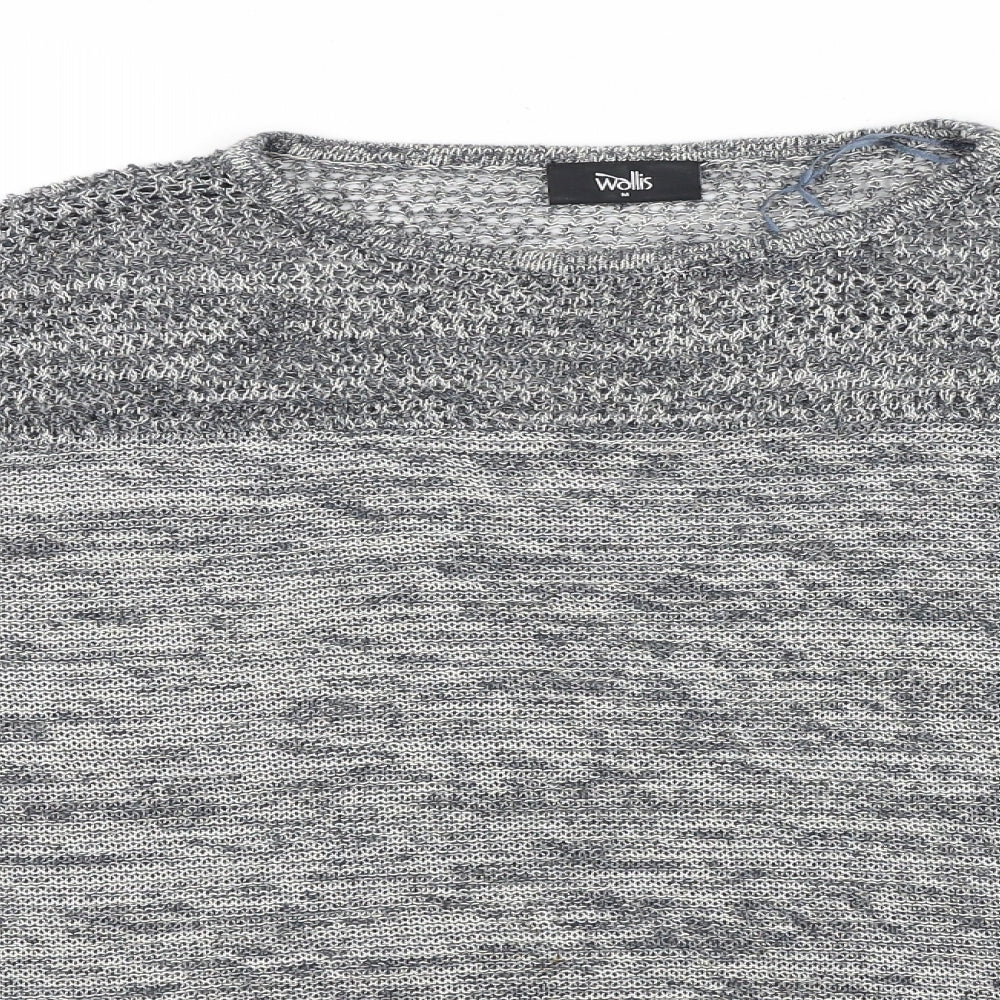 Wallis Womens Grey Round Neck Polyester Pullover Jumper Size M