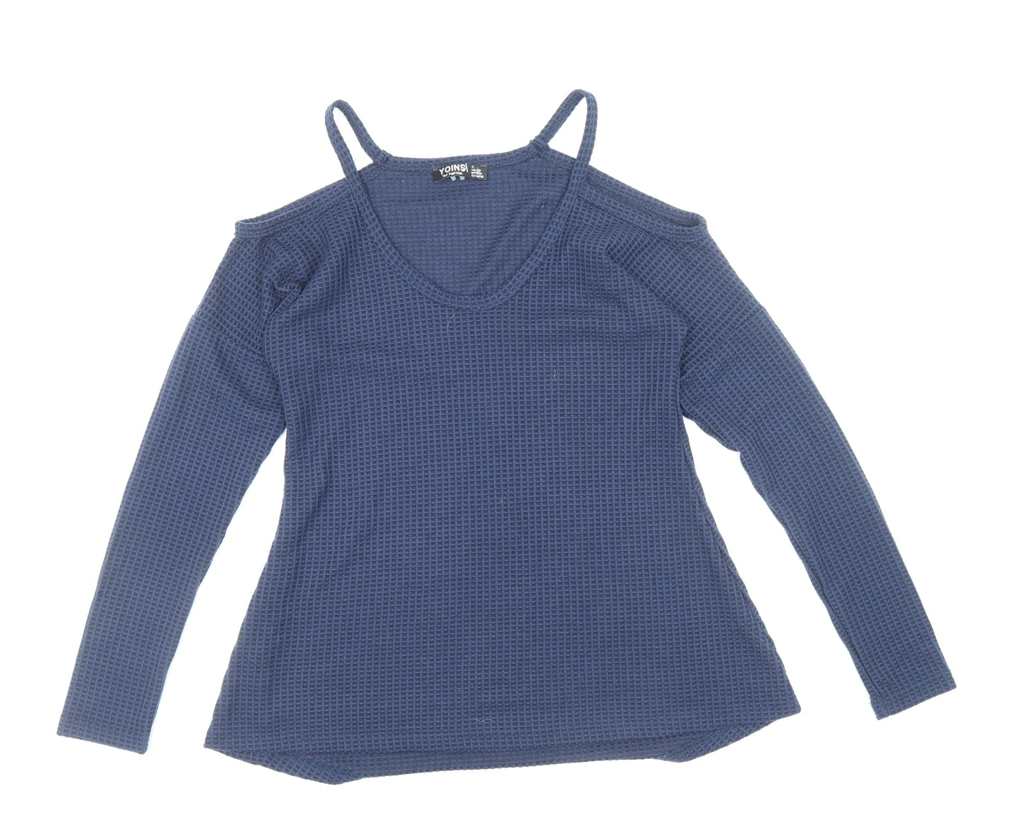 Yoins Womens Blue Polyester Basic Tank Size S V-Neck - Colour Block