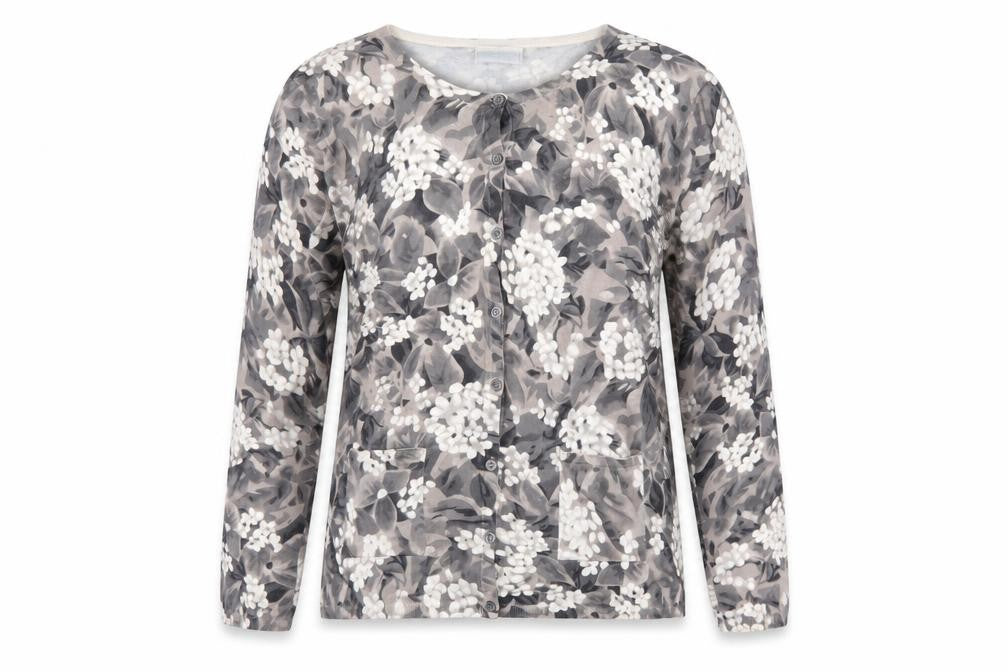 Womens UK L Regular Cotswold Grey Cardigan Tight-Knit