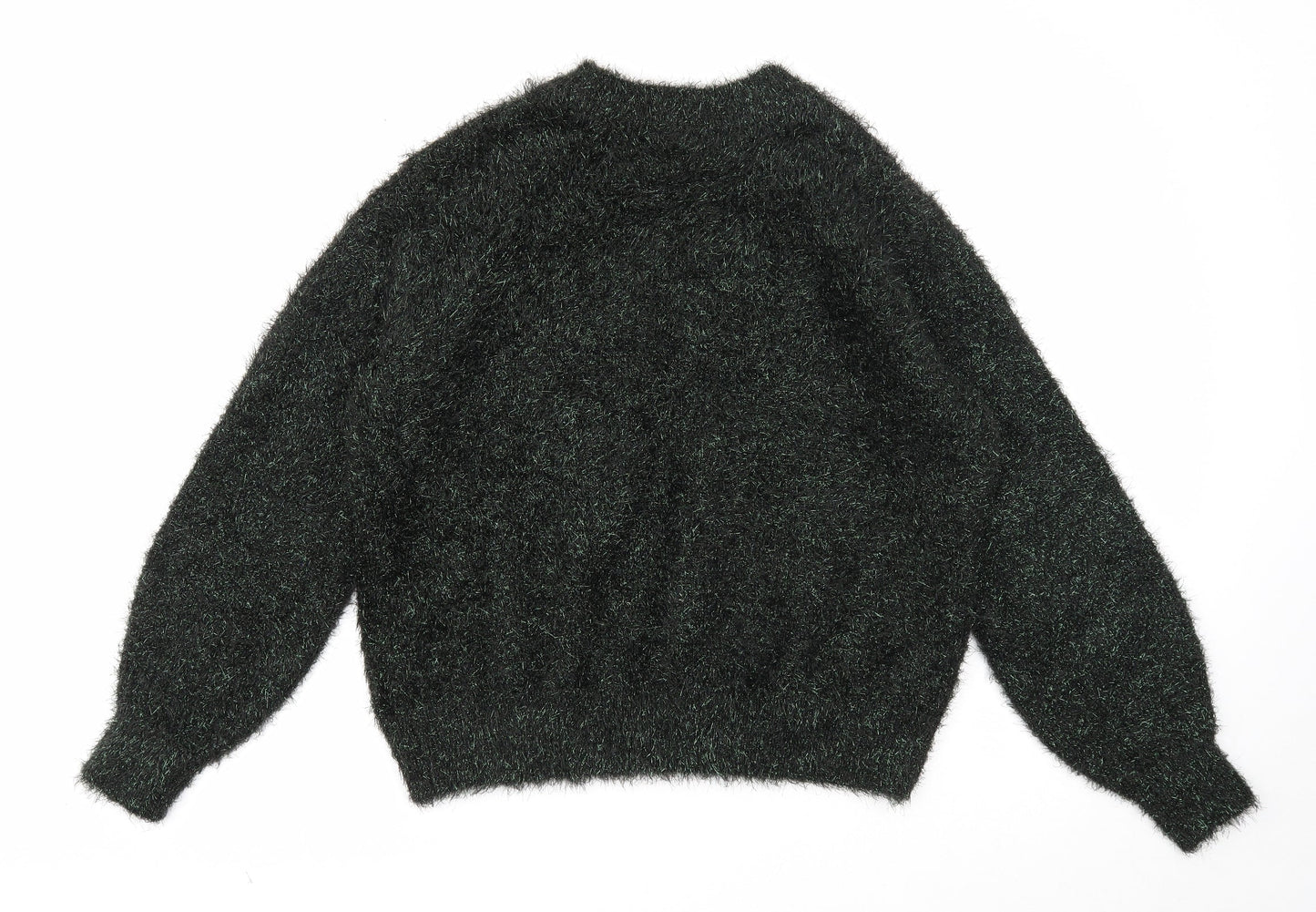 H&M Womens Black Round Neck Polyester Pullover Jumper Size S