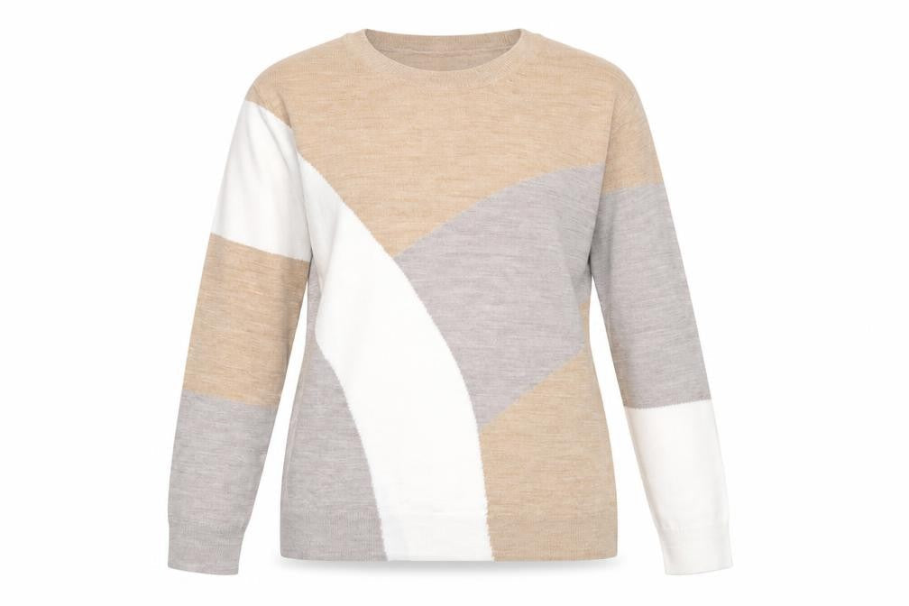 Marks and Spencer Womens Multicoloured Round Neck Acrylic Pullover Jumper Size 14