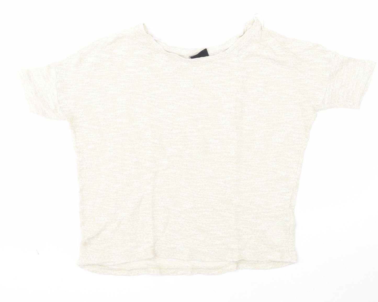 VILA Womens Beige Round Neck Acrylic Pullover Jumper Size M