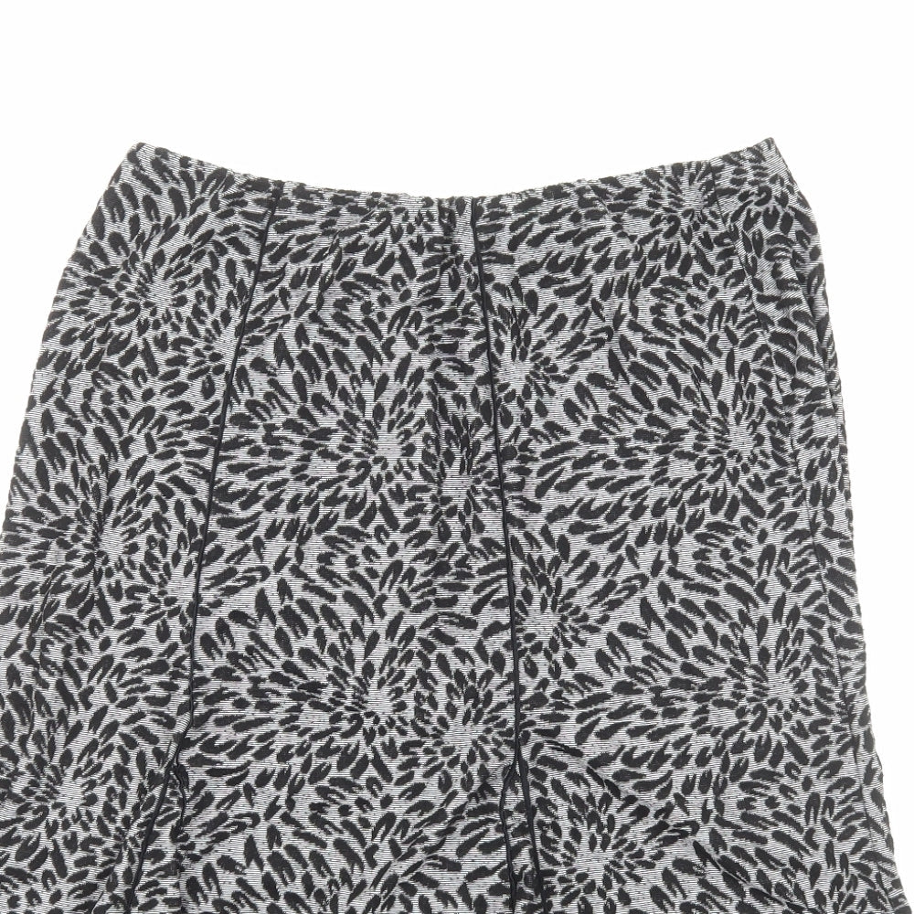 Profile Womens Grey Floral Polyester Swing Skirt Size 16