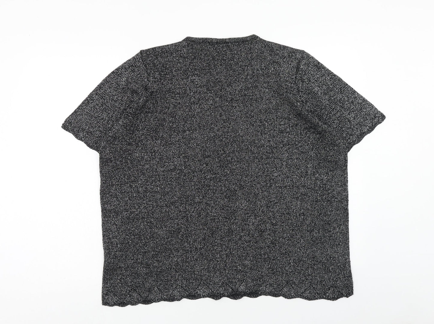 Bonmarche Womens Black Round Neck Acrylic Pullover Jumper Size XL