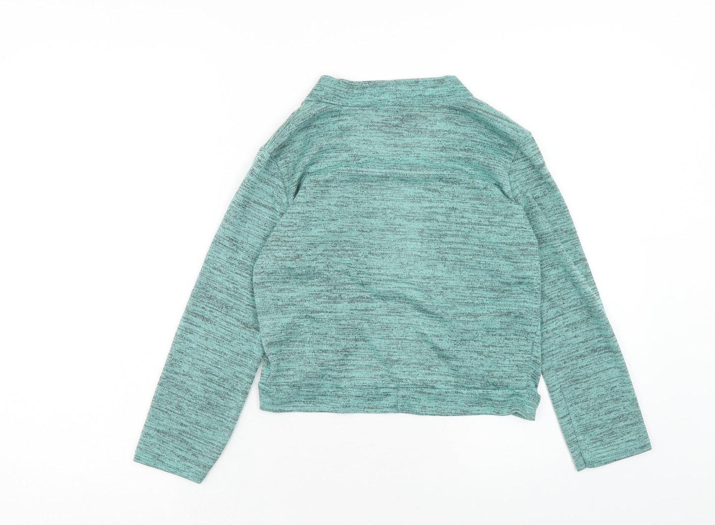 Marks and Spencer Womens Green V-Neck Geometric Polyester Cardigan Jumper Size M