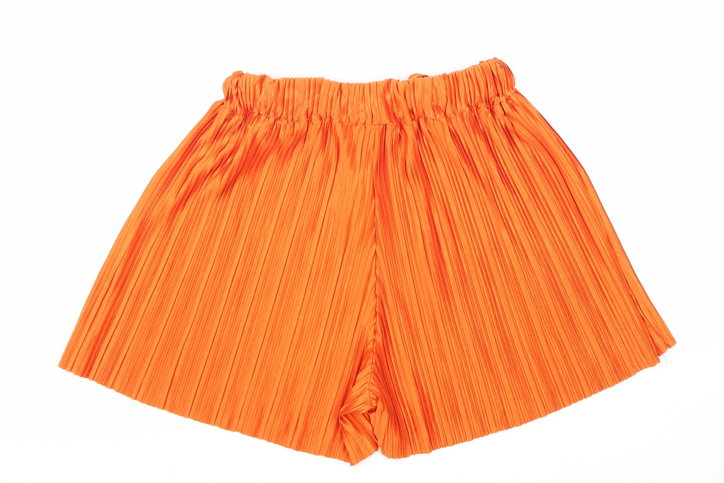 Whiteky Womens Orange Geometric Polyester Culotte Shorts Size S Regular Drawstring
