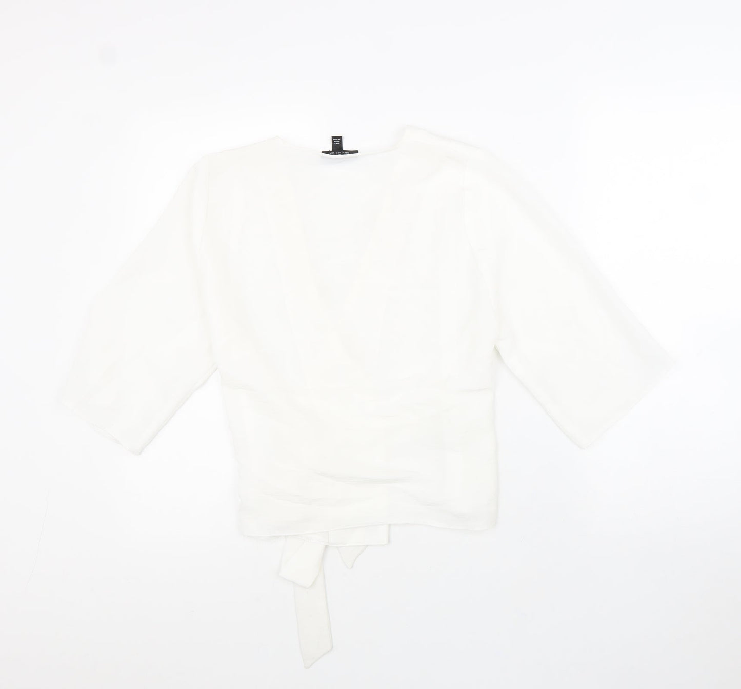Topshop Womens White Polyester Wrap Blouse Size 6 V-Neck