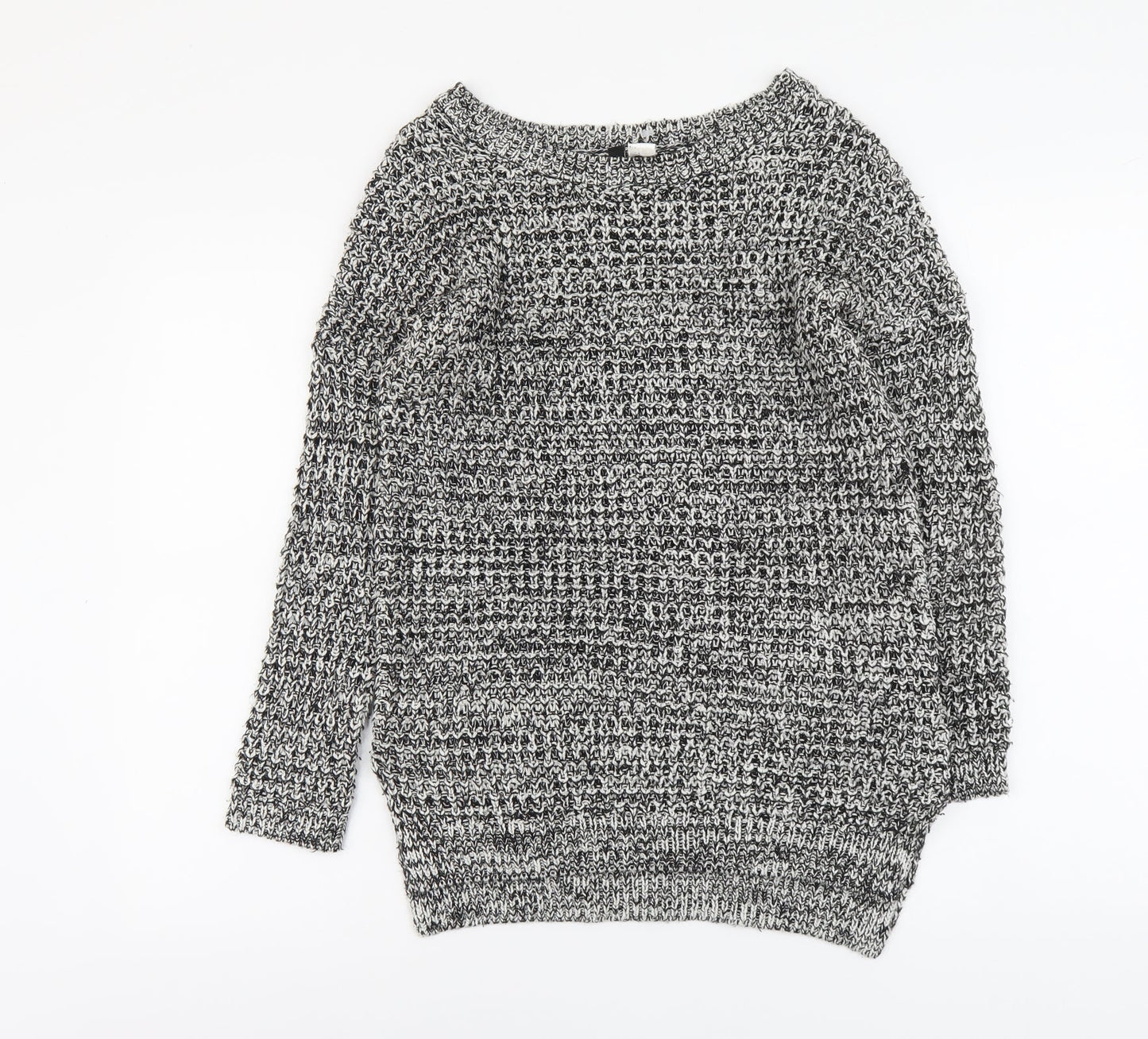 H&M Womens Grey Round Neck Acrylic Pullover Jumper Size S