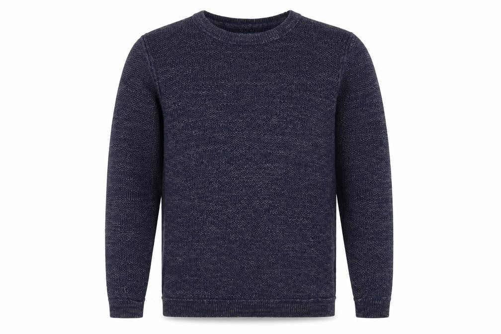 72D Mens Blue Round Neck Acrylic Pullover Jumper Size M Long Sleeve