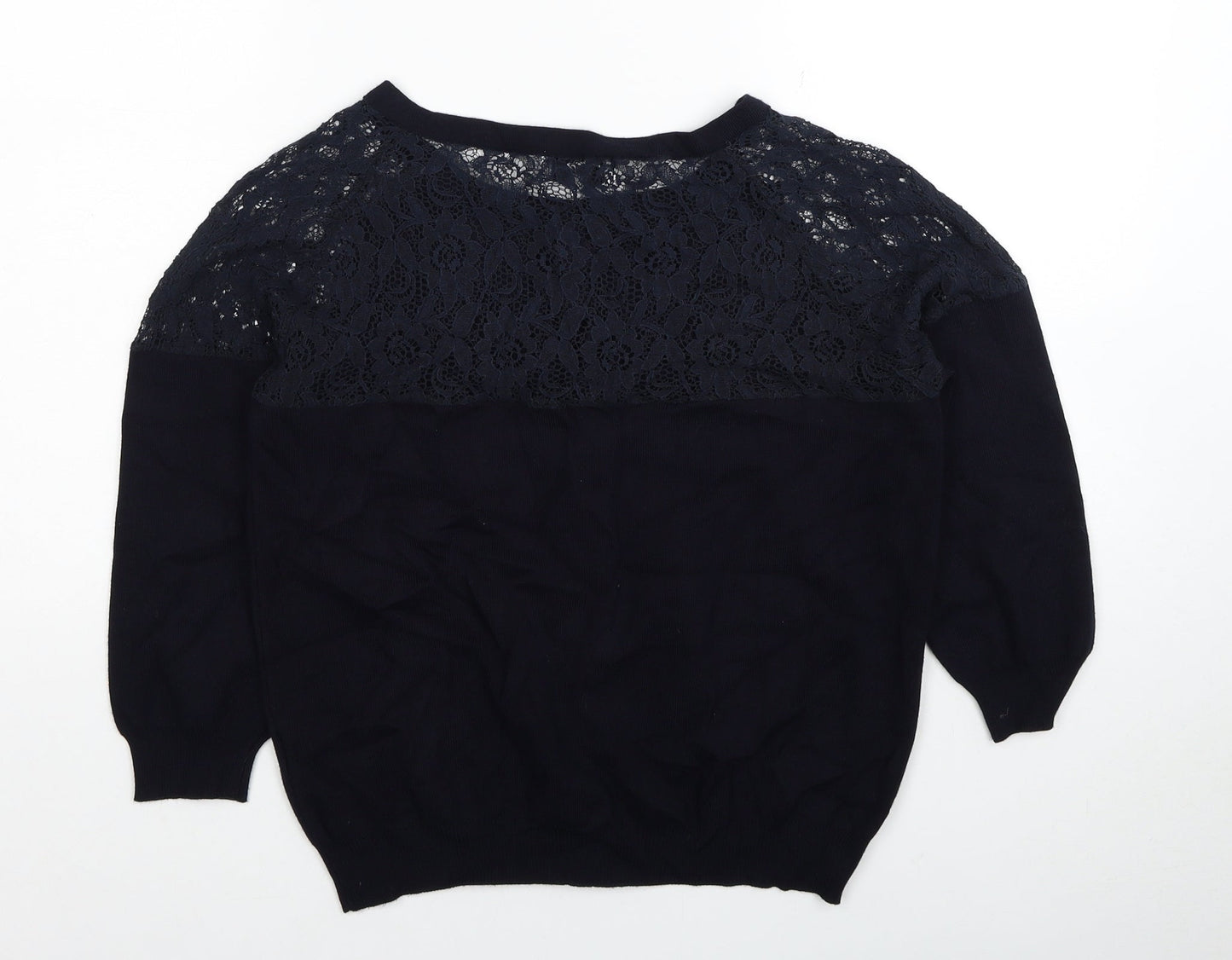 Arrae Womens Black Round Neck Viscose Cardigan Jumper Size 10