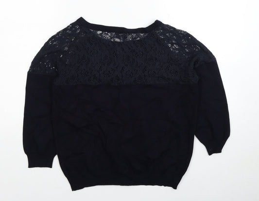 Arrae Womens Black Round Neck Viscose Cardigan Jumper Size 10