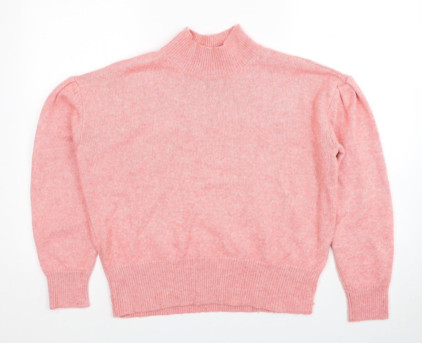 Marks and Spencer Womens Pink Roll Neck Polyester Pullover Jumper Size M