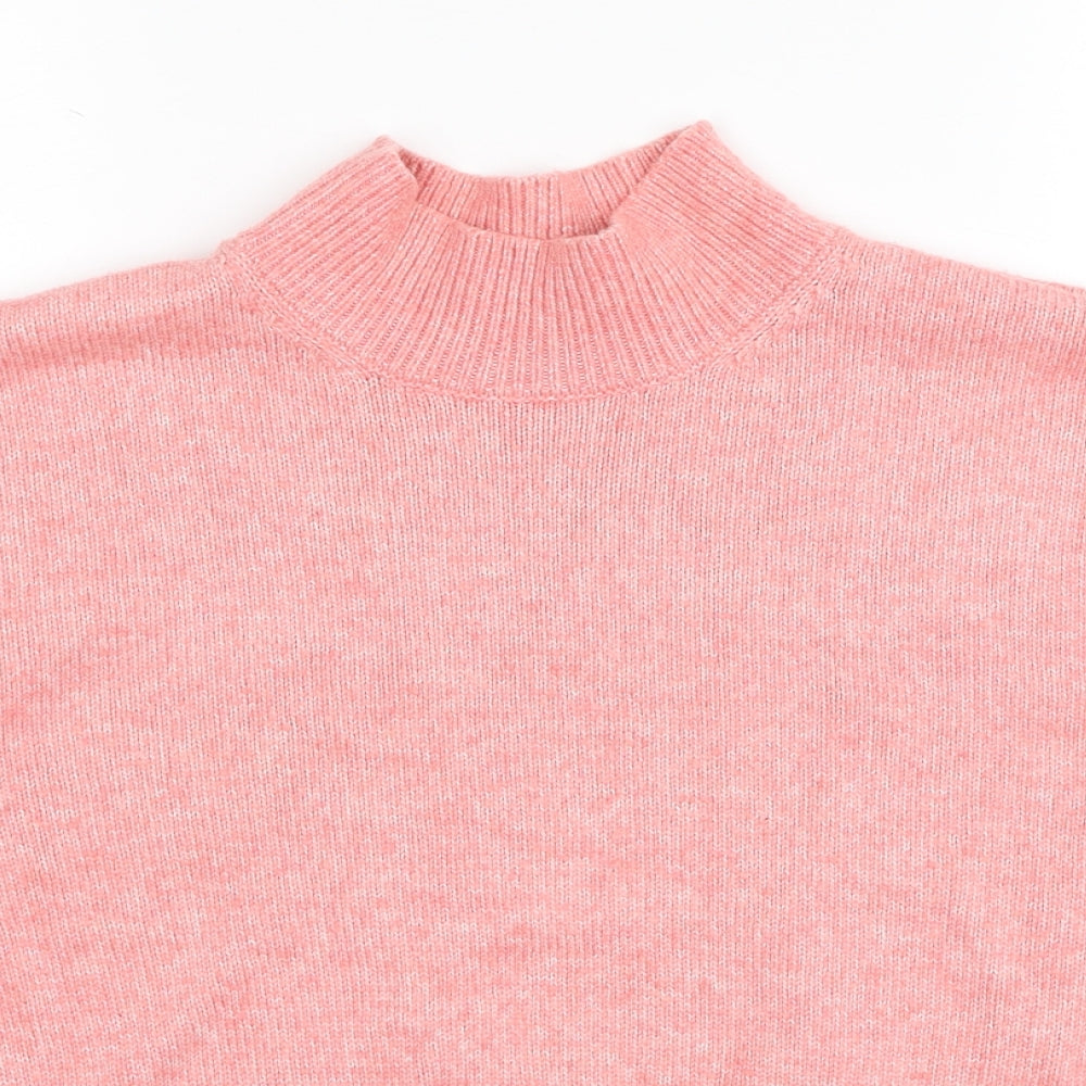 Marks and Spencer Womens Pink Roll Neck Polyester Pullover Jumper Size M
