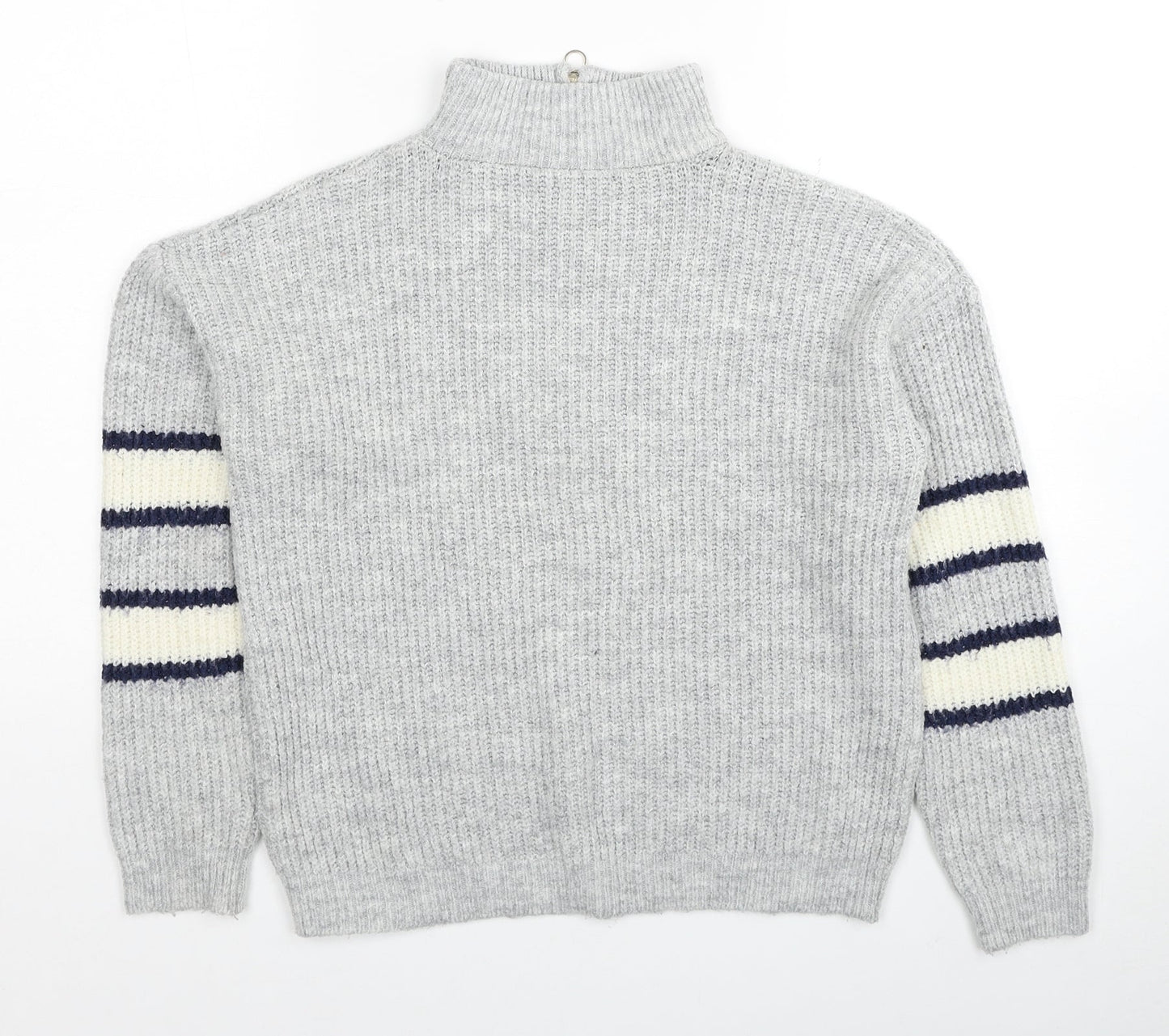 M&Co Girls Grey Halter Acrylic Pullover Jumper Size 12 Years Pullover