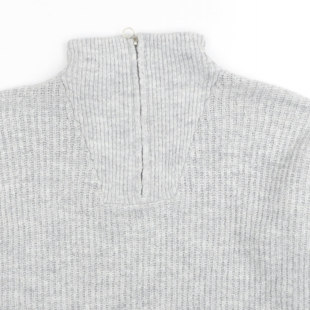 M&Co Girls Grey Halter Acrylic Pullover Jumper Size 12 Years Pullover