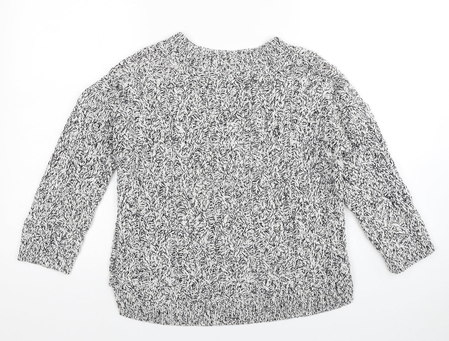 H&M Womens Grey Round Neck Cotton Pullover Jumper Size XS