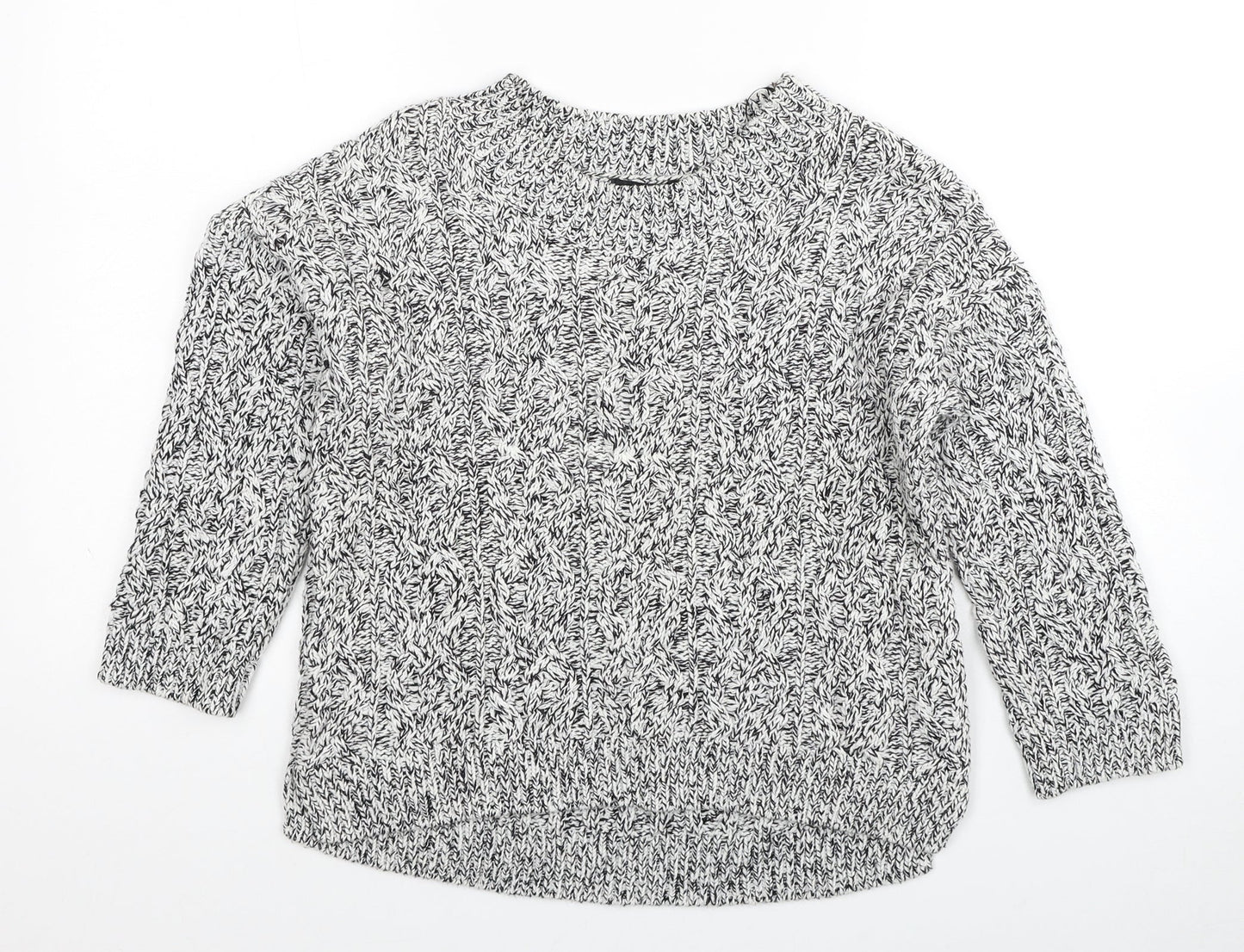 H&M Womens Grey Round Neck Cotton Pullover Jumper Size XS