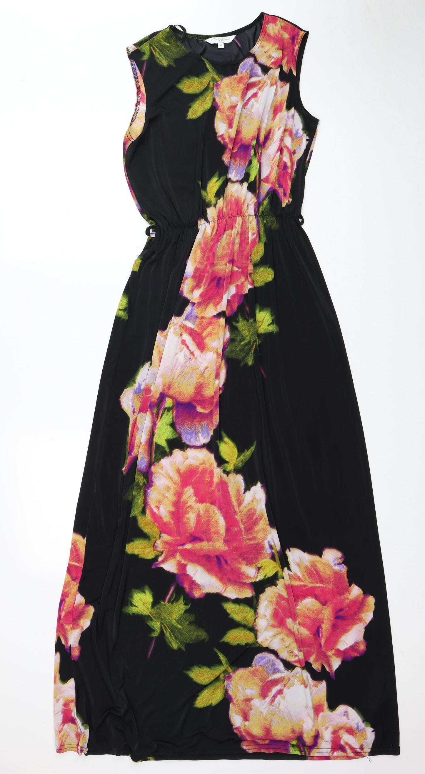 New Look Womens Multicoloured Floral Polyester Fit & Flare Size 6 Round Neck Pullover