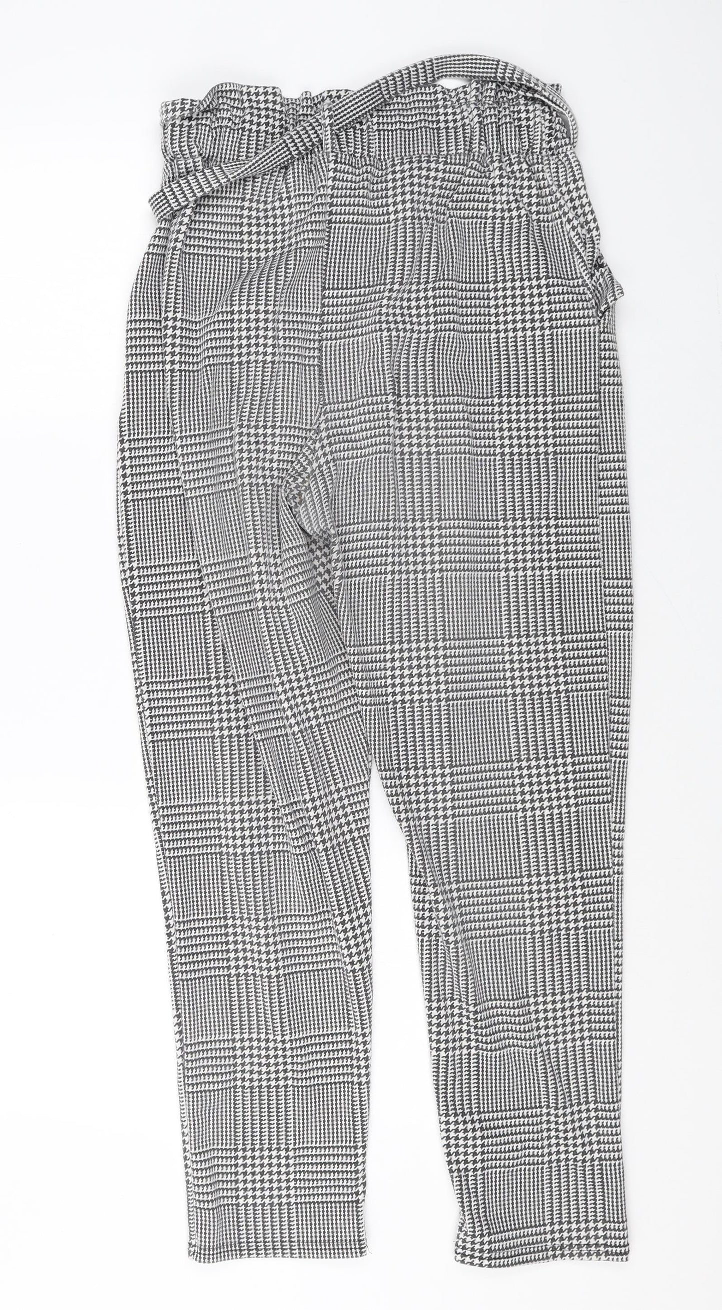 Spotted Womens Multicoloured Plaid Polyester Capri Trousers Size S Regular Tie