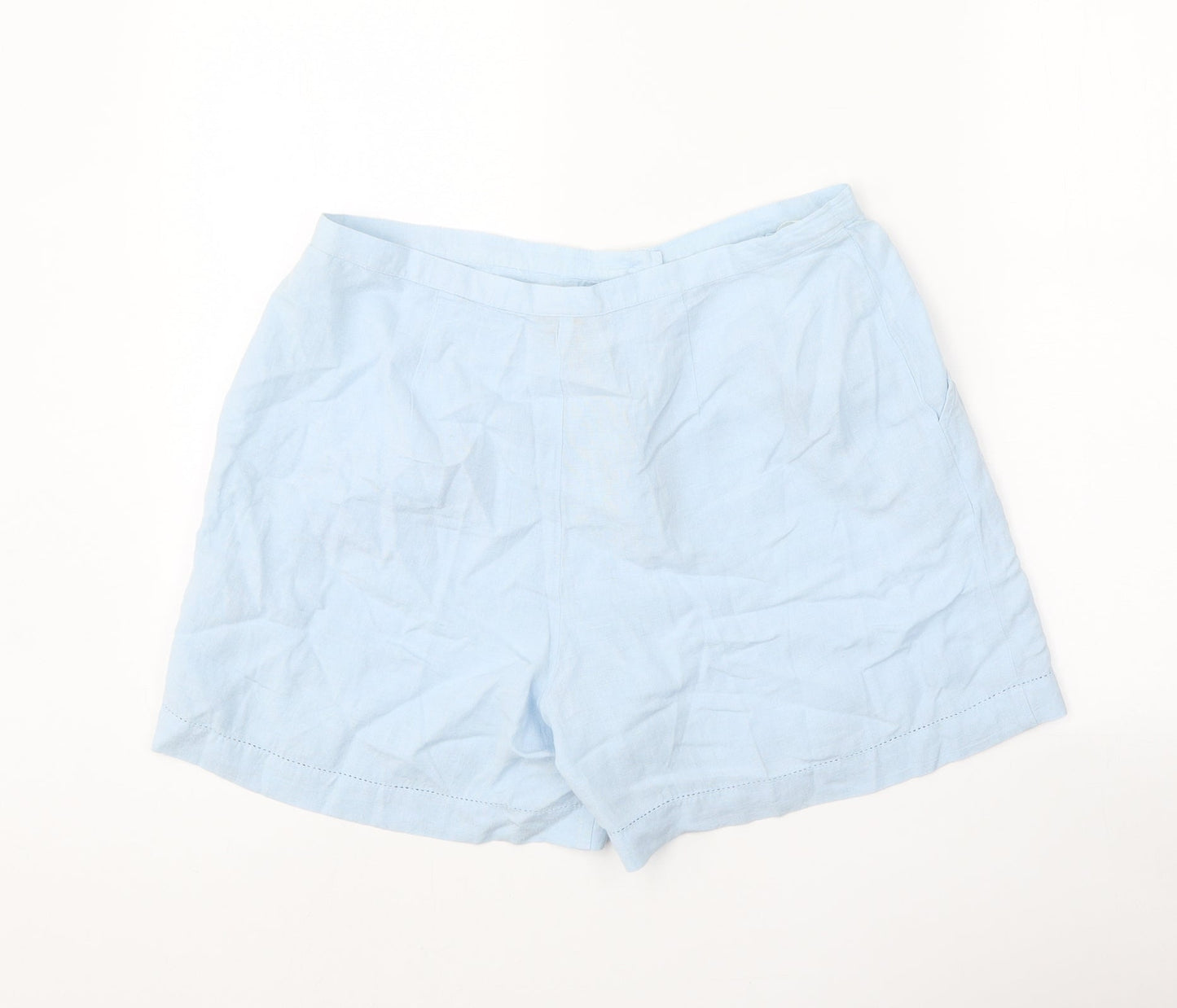 Pomodoro Womens Blue Polyester Bermuda Shorts Size 14 Regular Zip