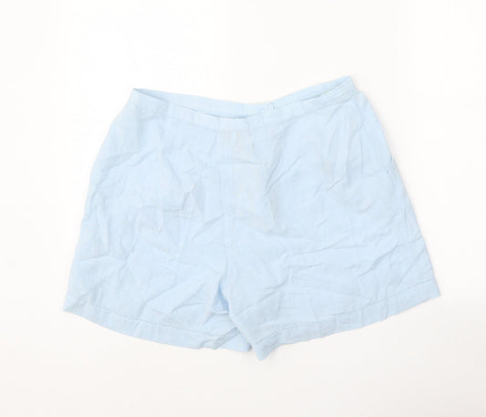 Pomodoro Womens Blue Polyester Bermuda Shorts Size 14 Regular Zip