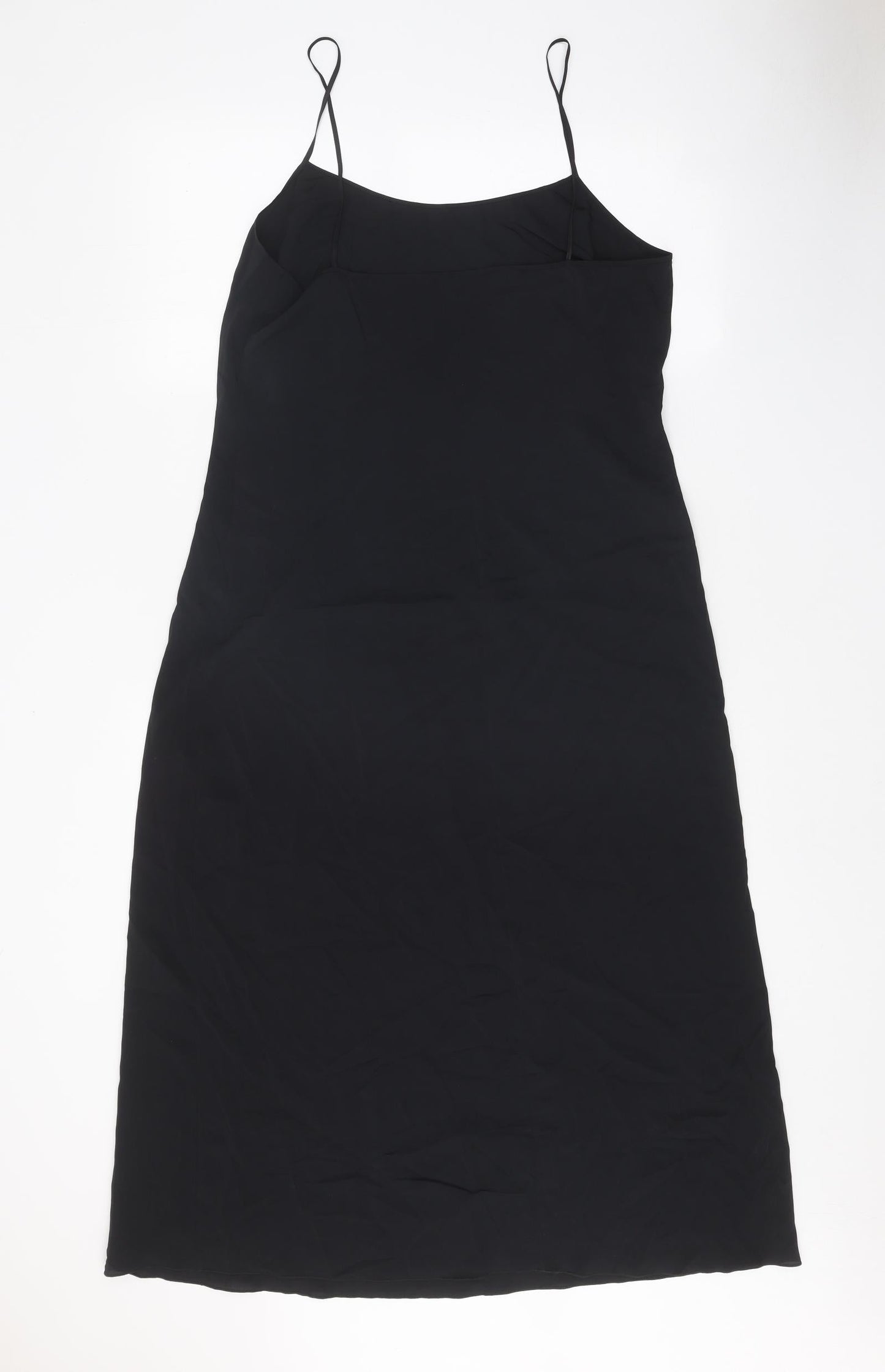 Aeffe Spa Womens Black Acetate A-Line Size 12 Round Neck Pullover