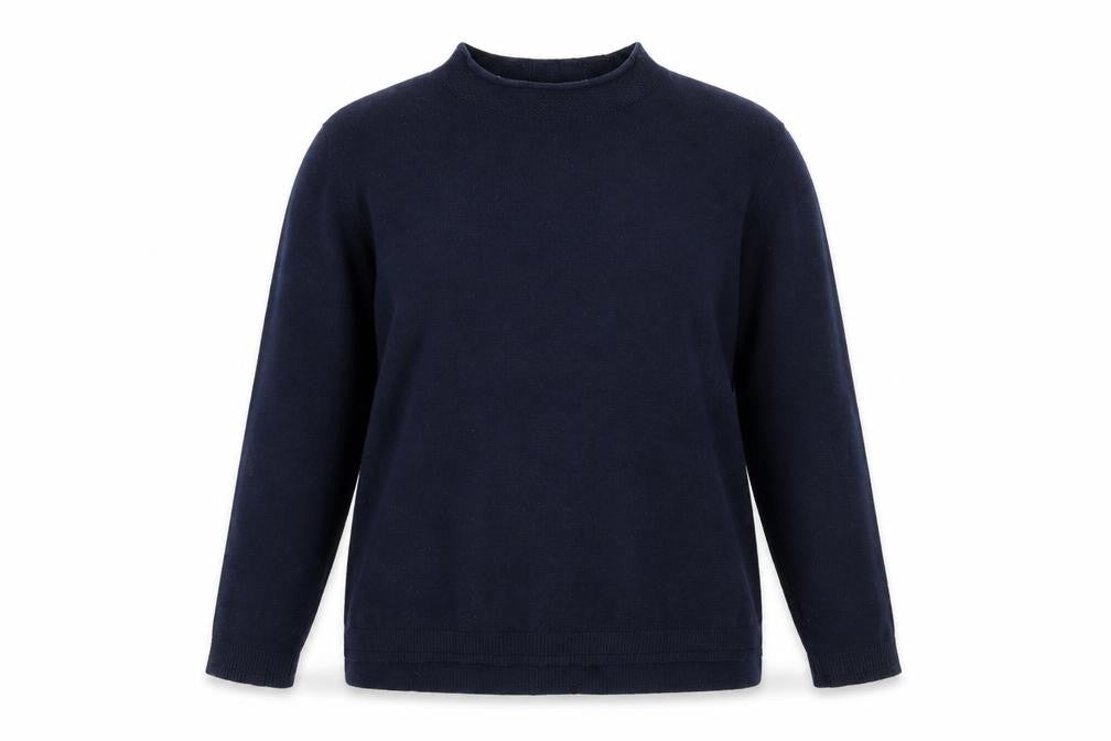 Marks and Spencer Womens Blue Mock Neck Acrylic Pullover Jumper Size 14